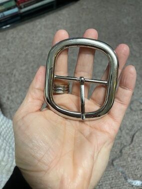 Square Silver Belt Buckle - Chunky Metal